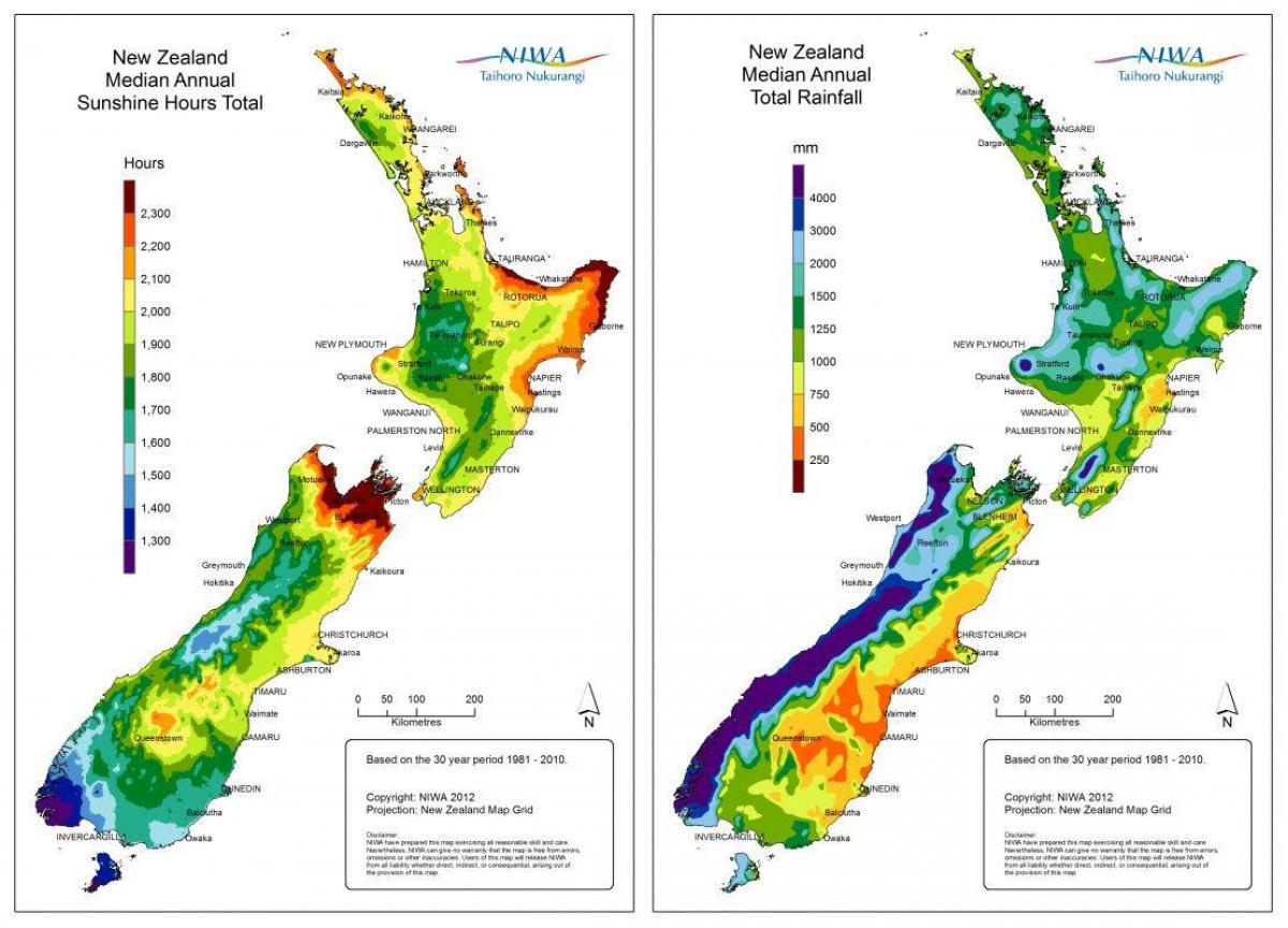 Климатическая карта новой зеландии