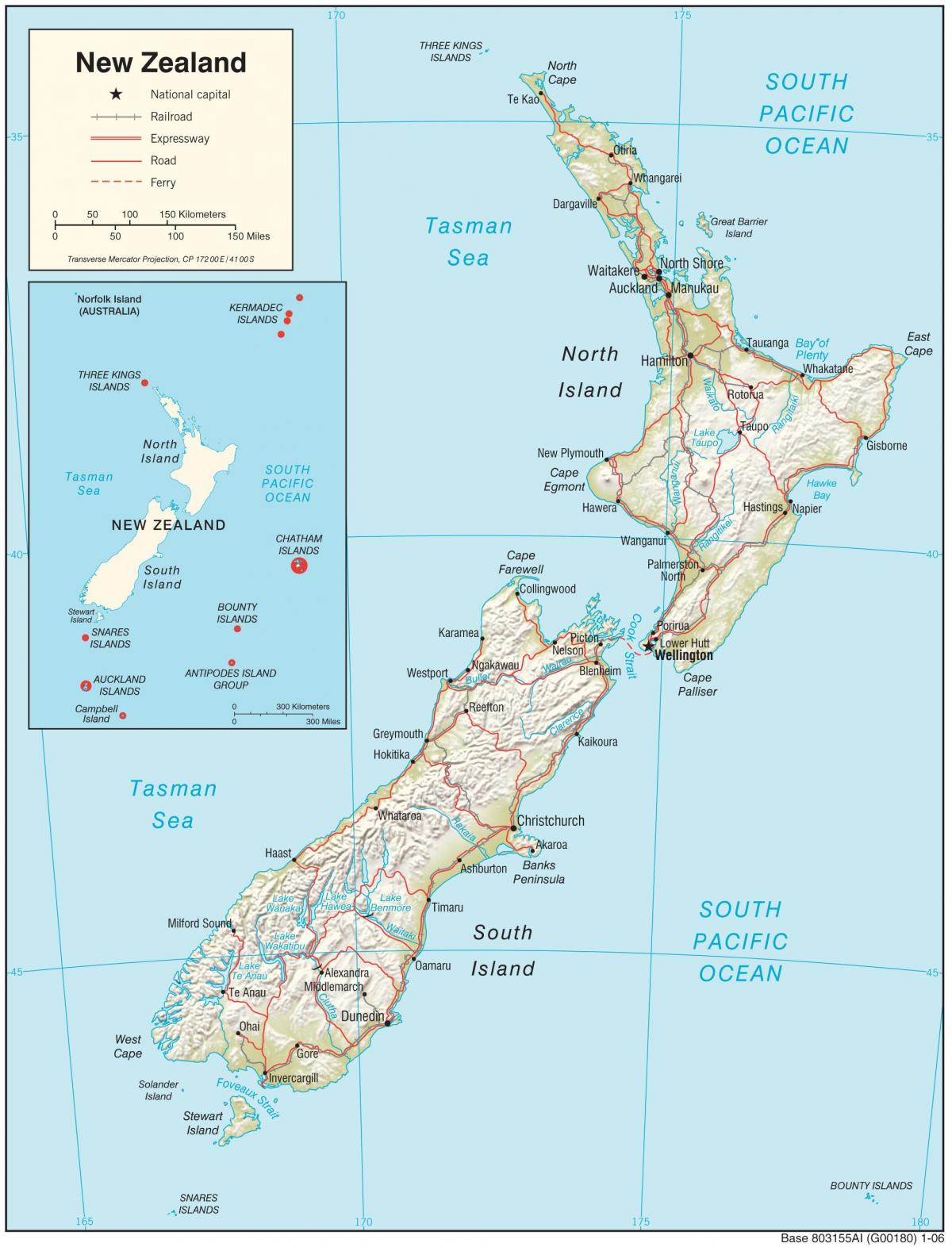 Нова Зеландія карта HD