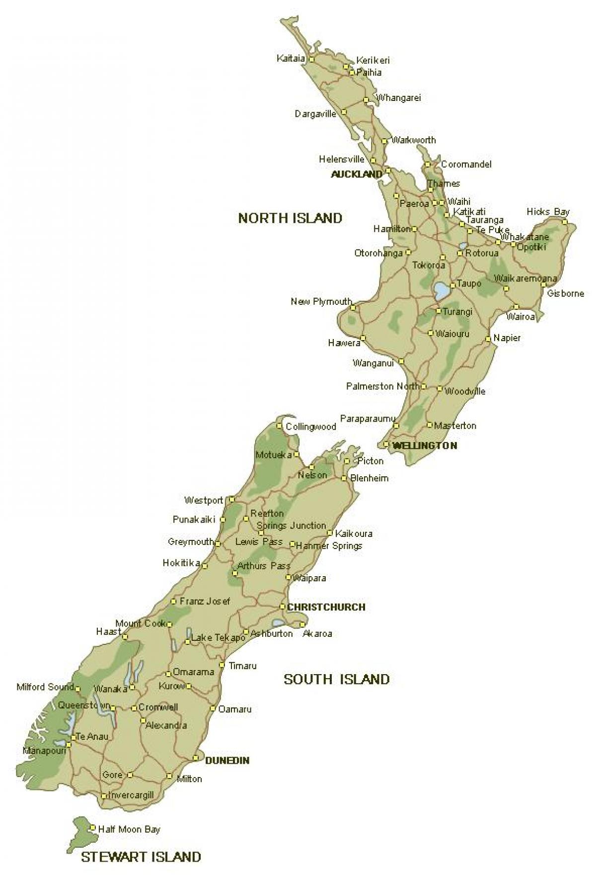 Карта докладна Нова Зеландія