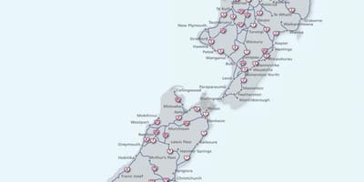 Карта Нової Зеландії шосе 